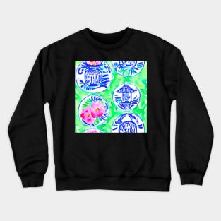 Chinoiserie pagodas on lime green Crewneck Sweatshirt